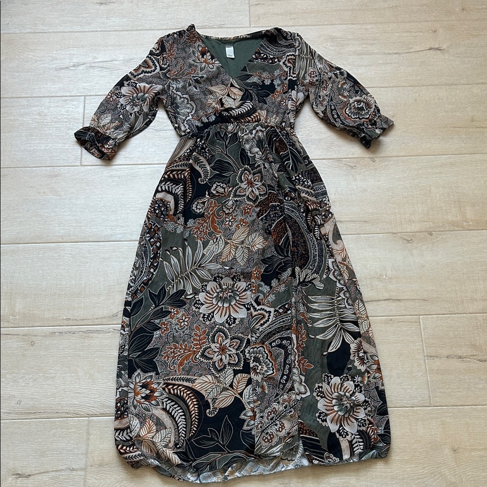 Bohemian Paisley Long Sleeve Dress